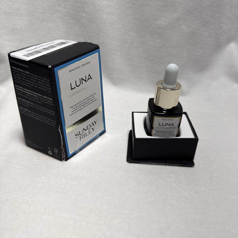 NEW!~Sunday Riley LUNA Sleeping Night Oil - 0.5 fl oz *NOT SEALED* DAMAGED BOX*